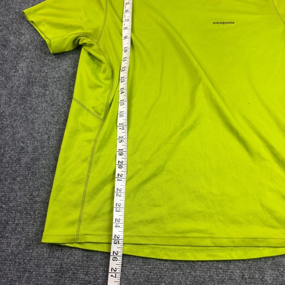 PATAGONIA Mens Neon Green Short Sleeve Fore Runner Shirt size: Large - Picture 10 of 11
